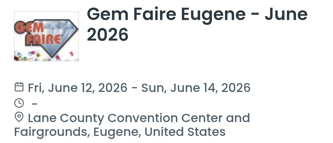 Gem Faire Eugene - June 2026