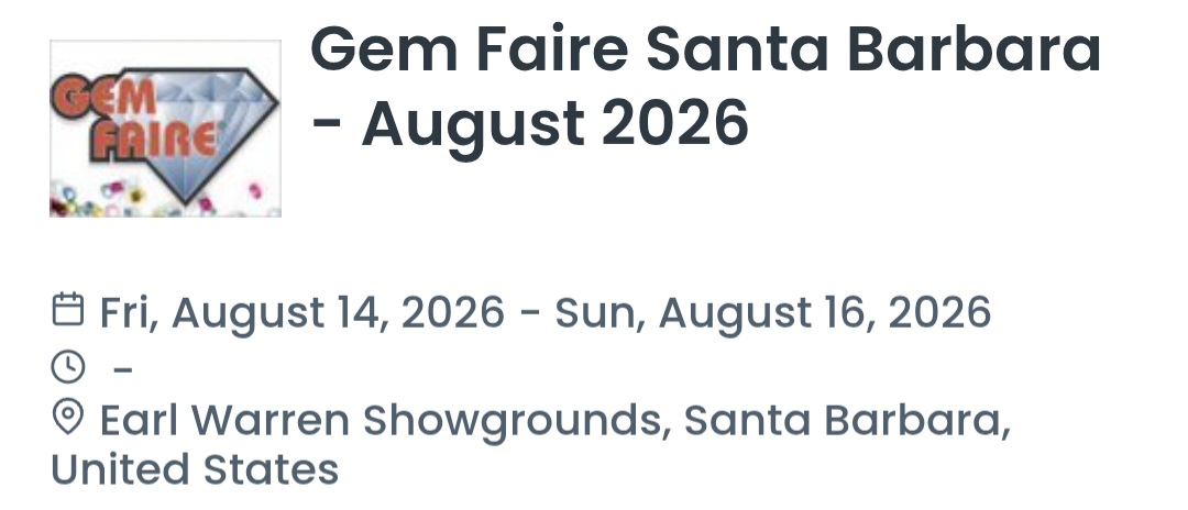 Gem Faire Santa Barbara - August 2026