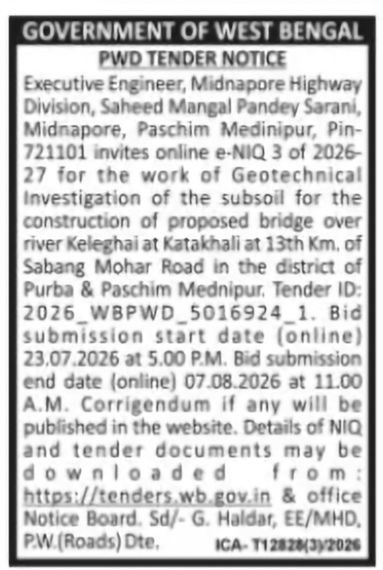Geotechnical Investigation for Proposed Bridge Tender