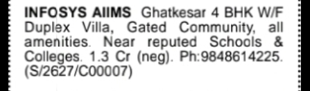 Ghatkesar – 4 BHK Duplex Villa Near Infosys & AIIMS