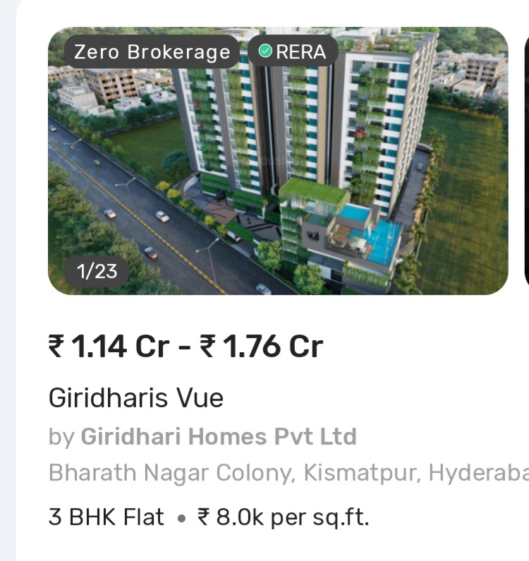 🏢  Giridhari’s Vue – 3 BHK Luxury Apartments