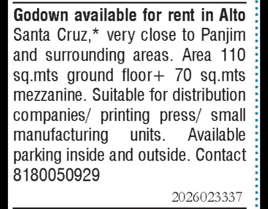 Godown Available for Rent