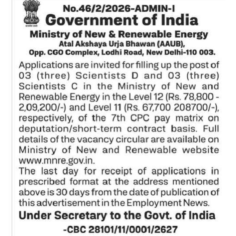 Government of India Ministry of New & Renewable Energy