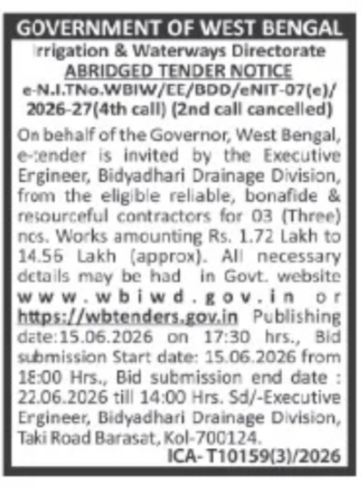 Government of West Bengal – Irrigation & Waterways Directorate