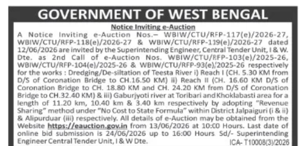 GOVERNMENT OF WEST BENGAL Notice Inviting e-Auction