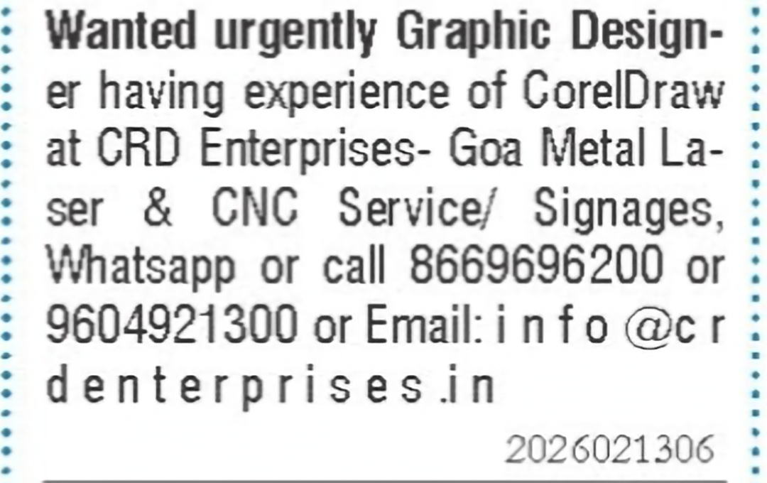 Graphic Designer Required in Goa
