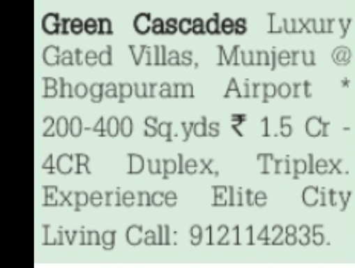 Green Cascades Luxury Gated Villas –