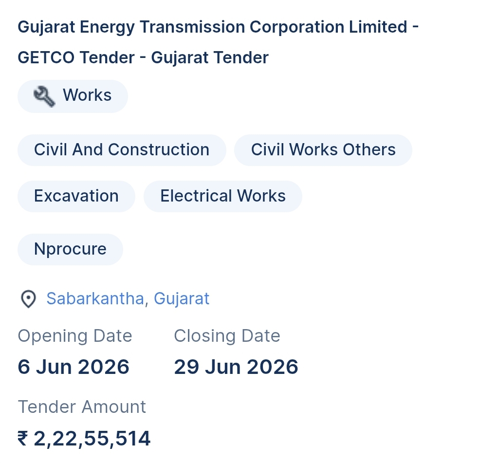 Gujarat Energy Transmission Corporation Limited - GETCO Tender - Gujarat Tender