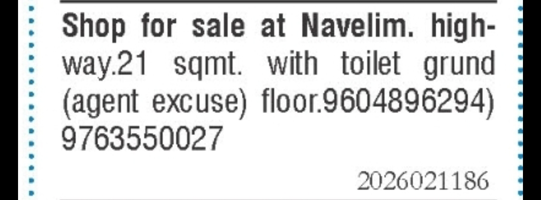 Highway-Facing Shop for Sale in Navelim