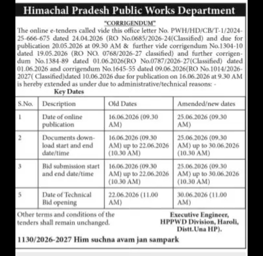 HIMACHAL PRADESH PUBLIC WORKS DEPARTMENT (HPPWD)