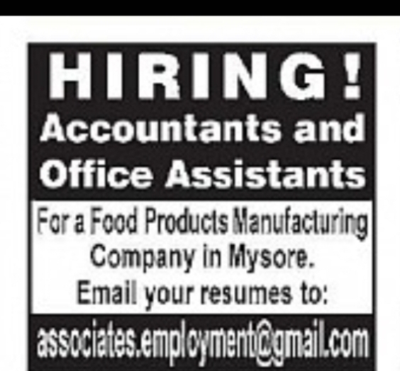 Hiring: Accountants & Office Assistants Required