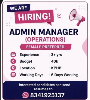 Hiring: Admin Manager (Operations) – Female Preferred
