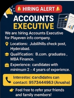 🚨 Hiring Alert – Accounts Executive 🚨
