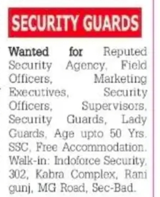 🚨 HIRING ALERT – SECURITY STAFF 🚨