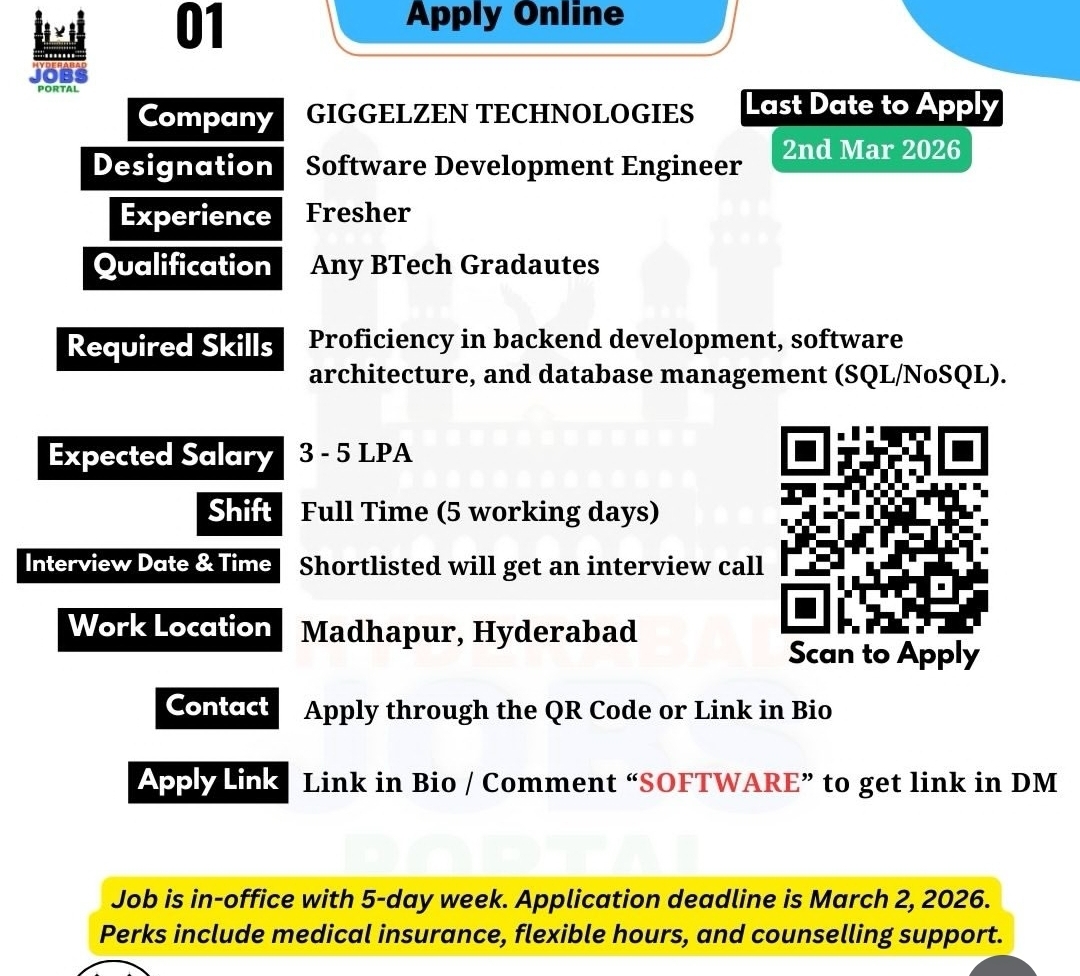 🚀 Hiring Alert | Software Development Engineer | Hyderabad