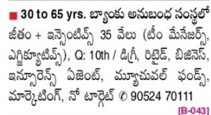 Hiring Alert: Team Managers & Executives (Age 30-65)