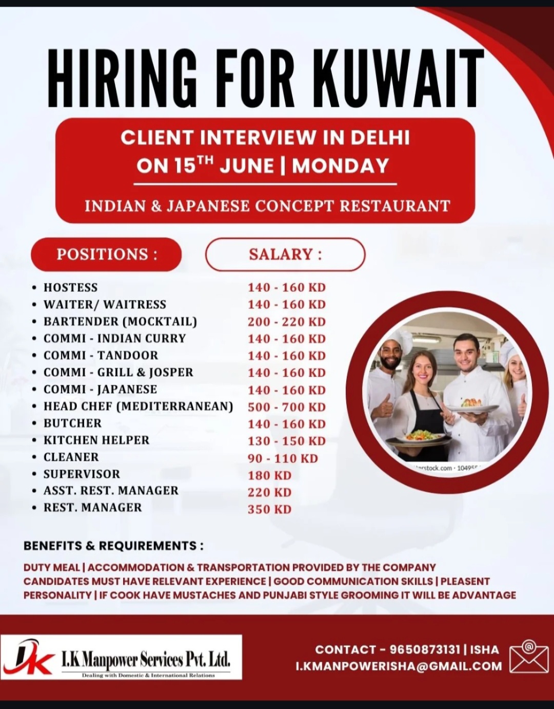 HIRING FOR KUWAIT