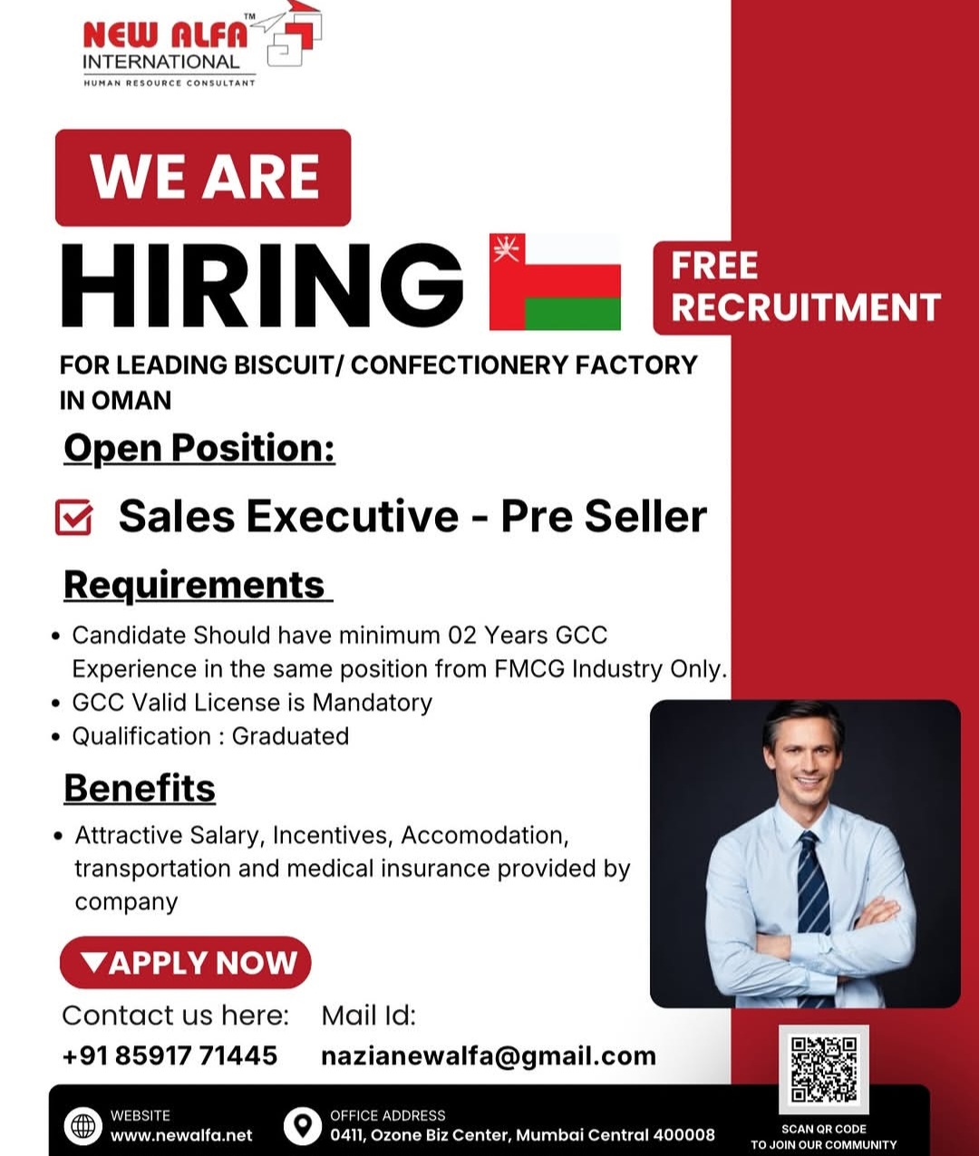 HIRING FOR LEADING BISCUIT / CONFECTIONERY FACTORY IN OMAN