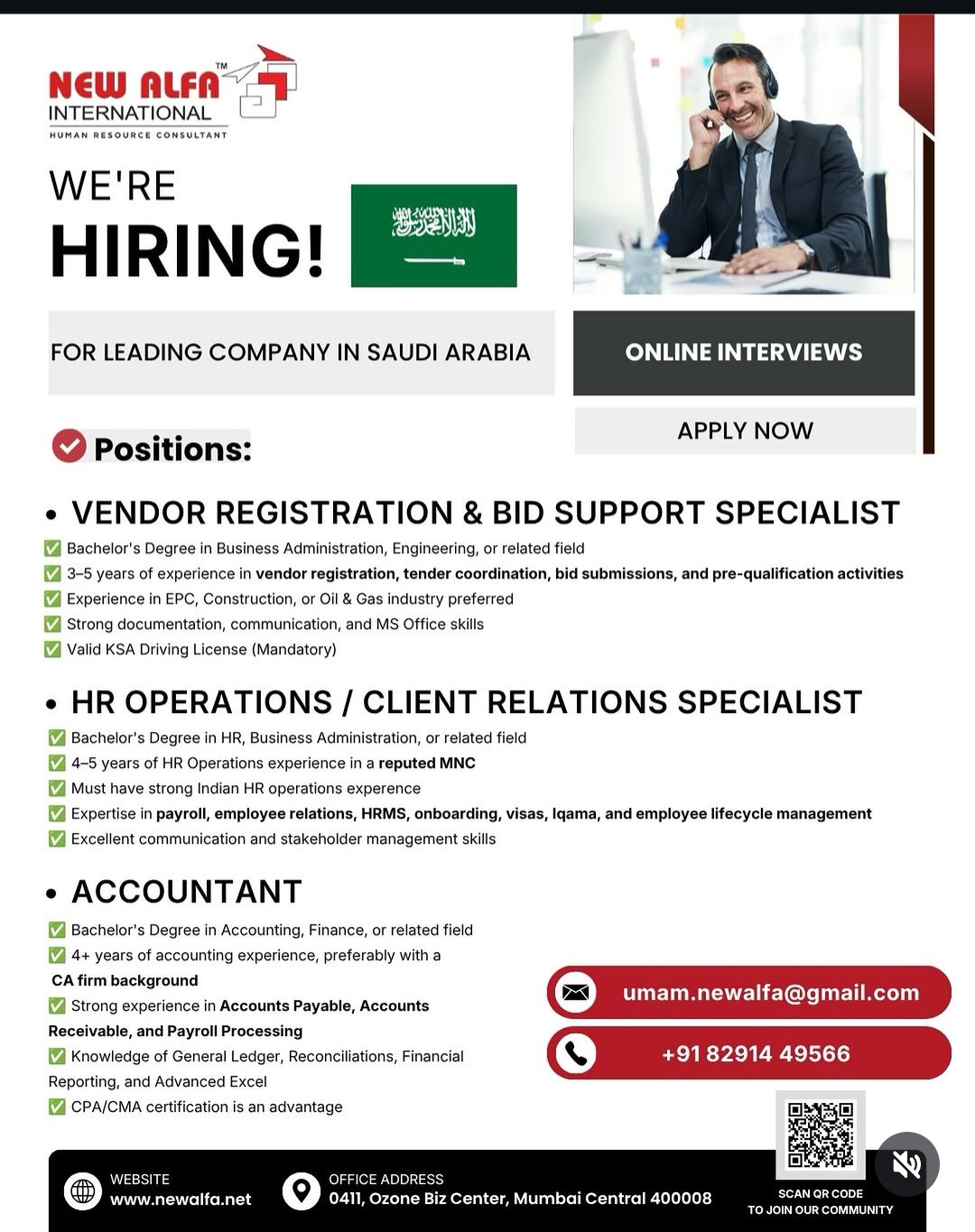 Hiring for Leading Company in Saudi Arabia