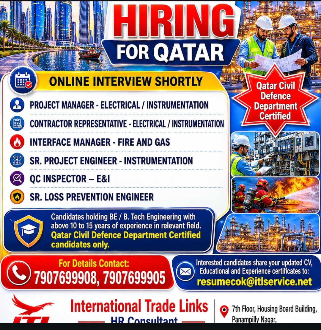 HIRING FOR QATAR – ONLINE INTERVIEW