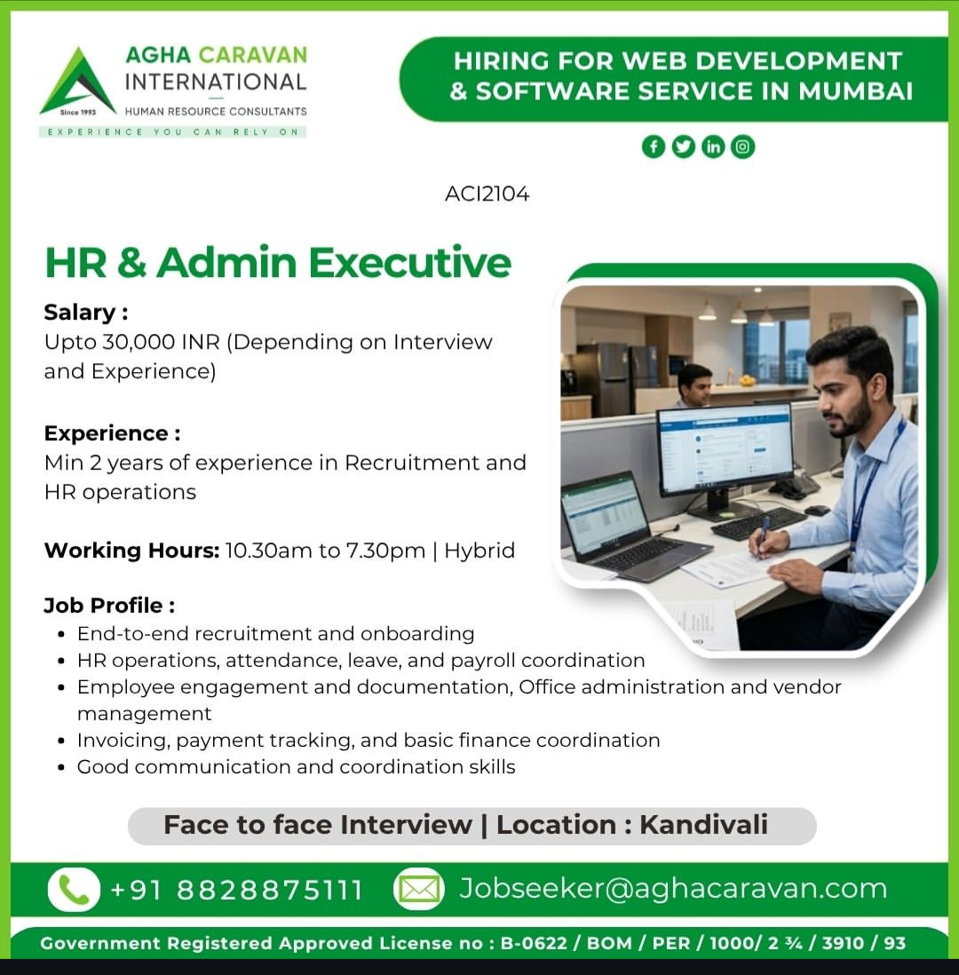 HIRING FOR WEB DEVELOPMENT & SOFTWARE SERVICES – MUMBAI