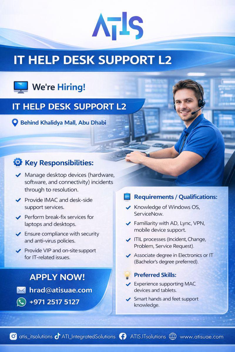 Hiring: IT Help Desk Support L2