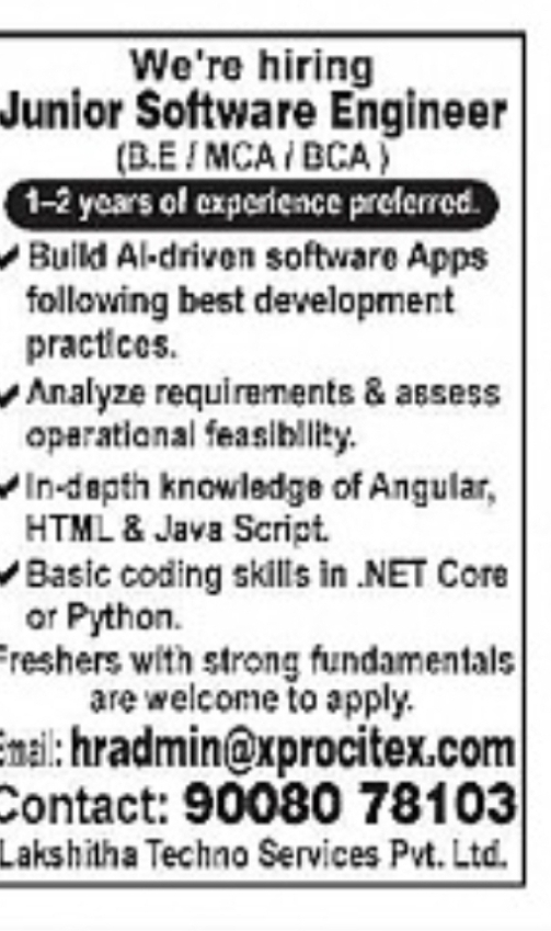 Hiring: Junior Software Engineer