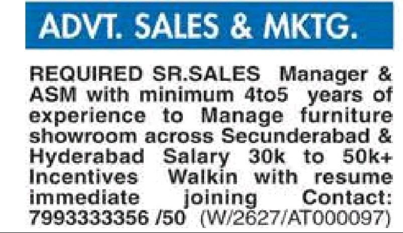 🚨 Hiring Now – Sr. Sales Manager & ASM 🚨