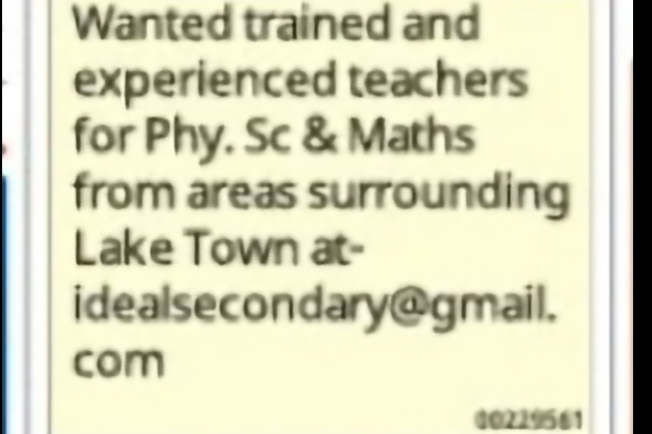 Hiring: Trained & Experienced Teachers
