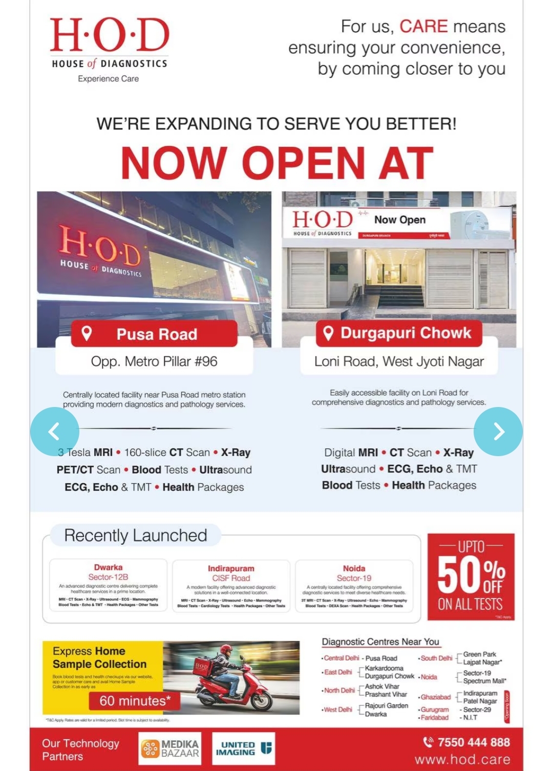 🏥 HOD Diagnostics Expands with New Centers & Up to 50% Off