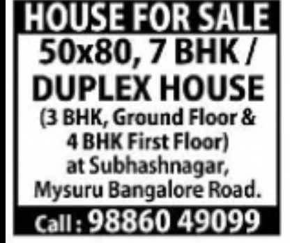 House for Sale at Subhashinagar, Mysuru