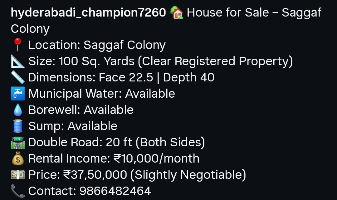 🏠 House for Sale – Saggaf Colony