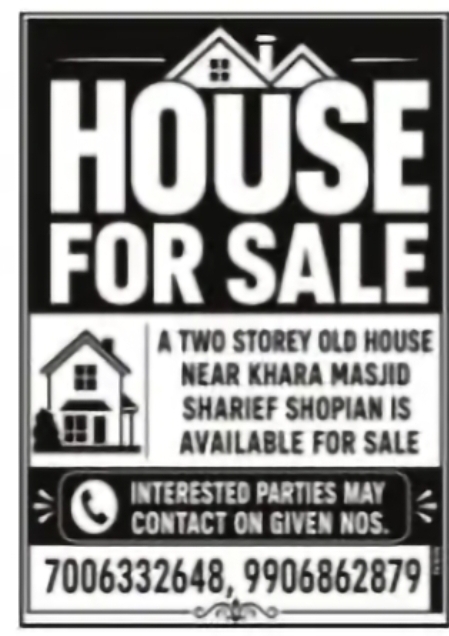House for Sale – Shopian