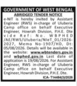 Howrah PHE – Rural Water Supply Works