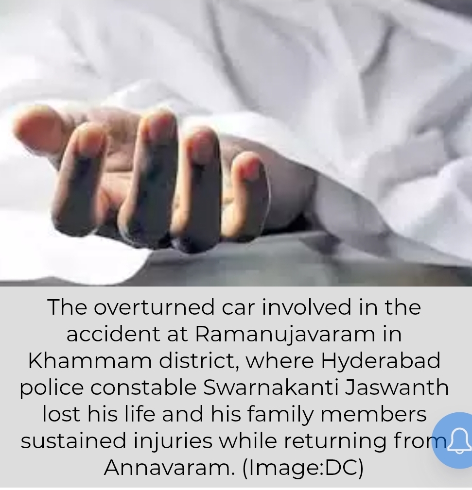 Hyderabad Constable Killed As Car Overturns In Khammam