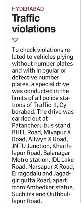 🚨 Hyderabad Traffic Alert