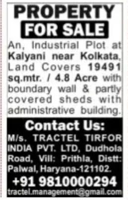 Industrial Plot for Sale at Kalyani Near Kolkata