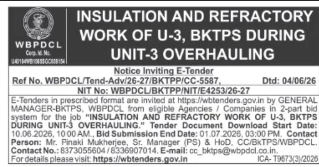 INSULATION AND REFRACTORY WORK OF U-3, BKTPS DURING UNIT-3 OVERHAULING
