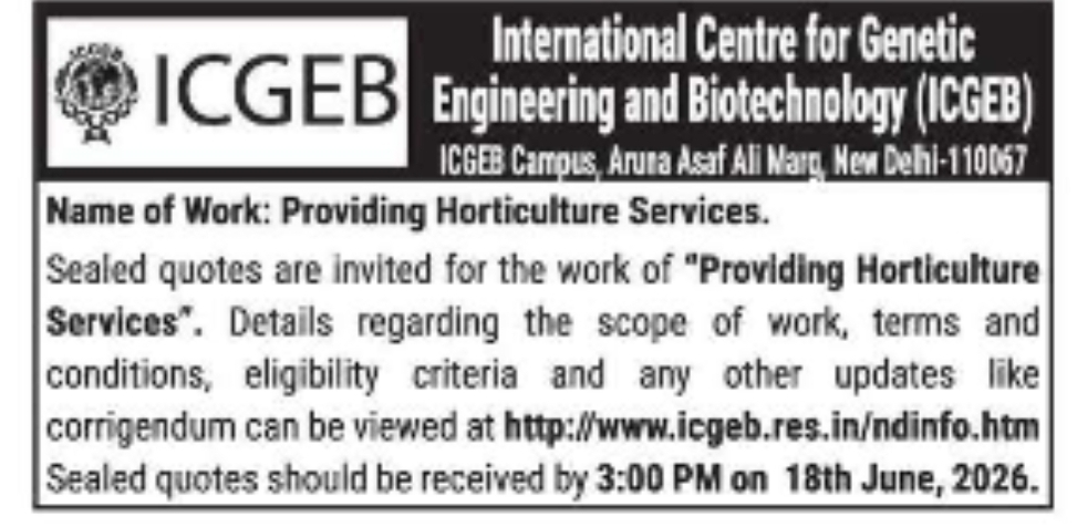 International Centre for Genetic Engineering and Biotechnology (ICGEB), New Delhi