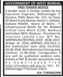 Internet Leased Line for Critical Care Block, Bankura