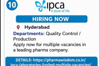 Ipca Laboratories Limited – Hiring Now