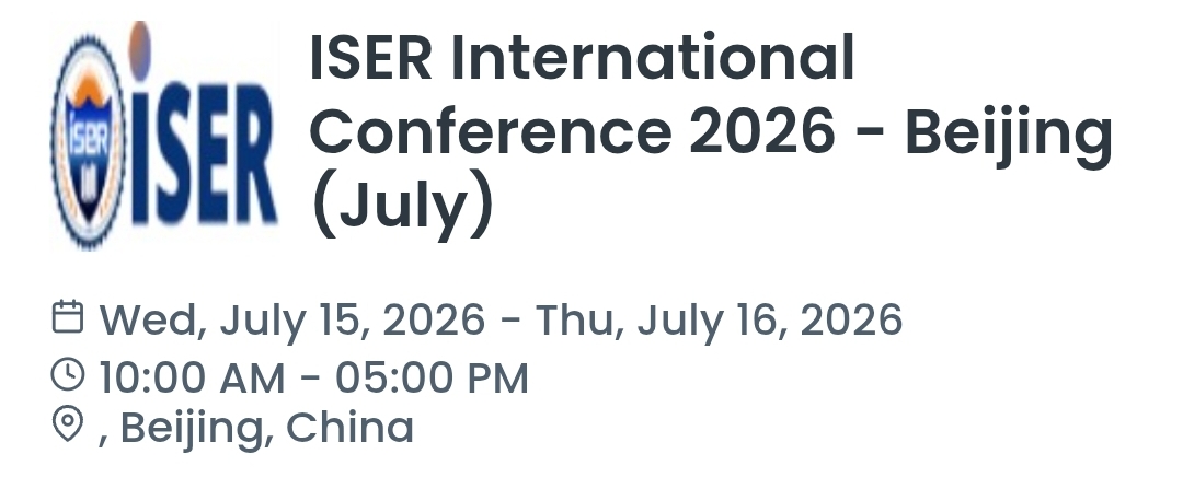 ISER International Conference 2026 - Beijing (July)