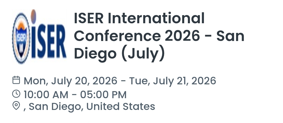 ISER International Conference 2026 - San Diego (July)