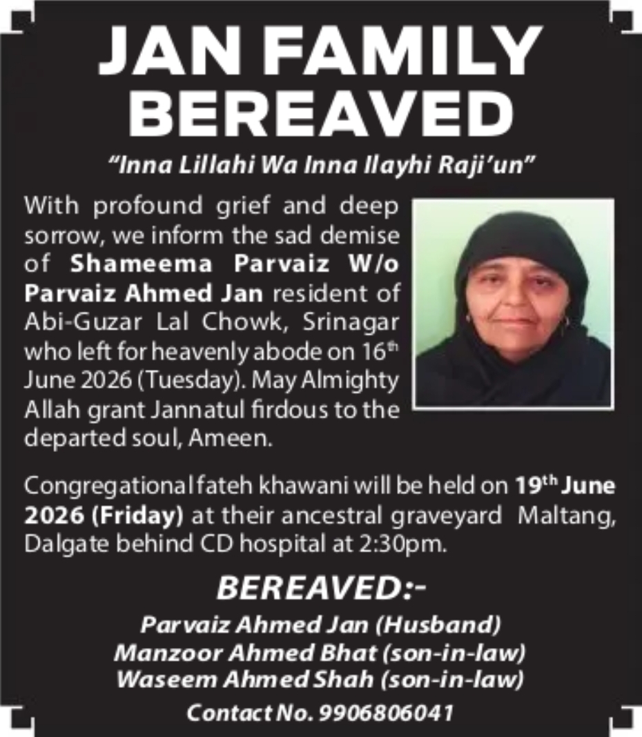 JAN FAMILY BEREAVED