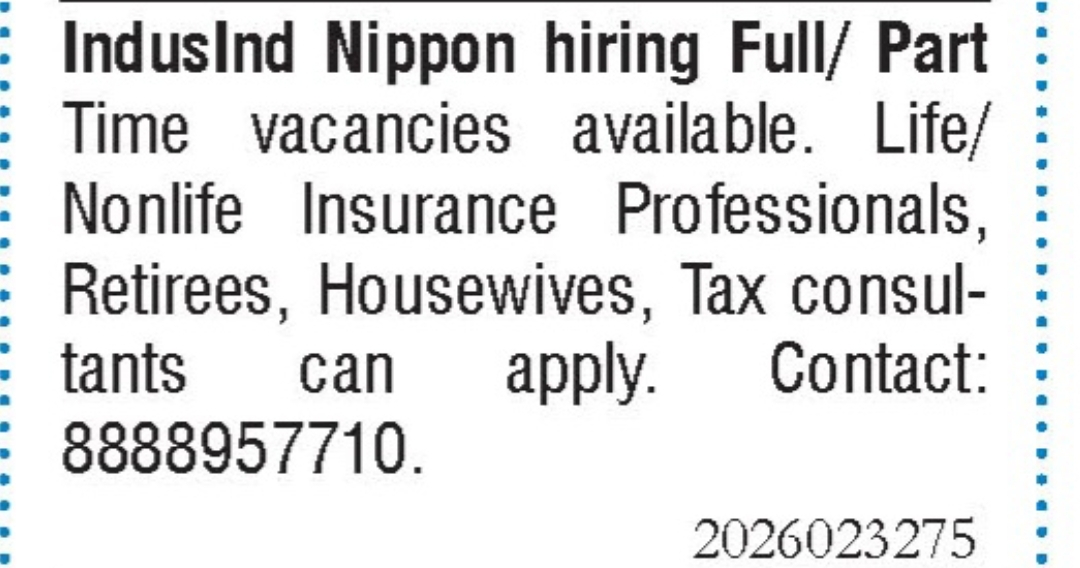 Job Opening - Insurance Professionals