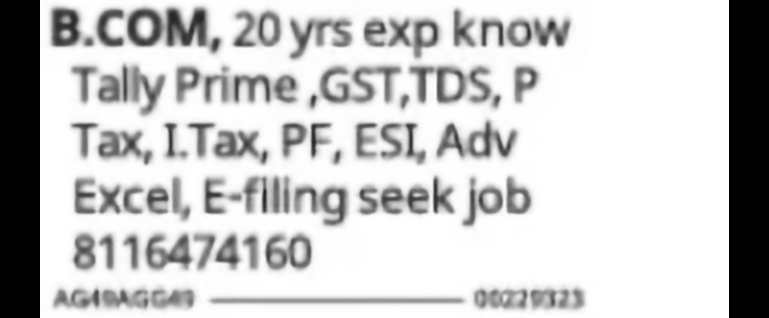Job Seeker – Experienced B.Com Professional