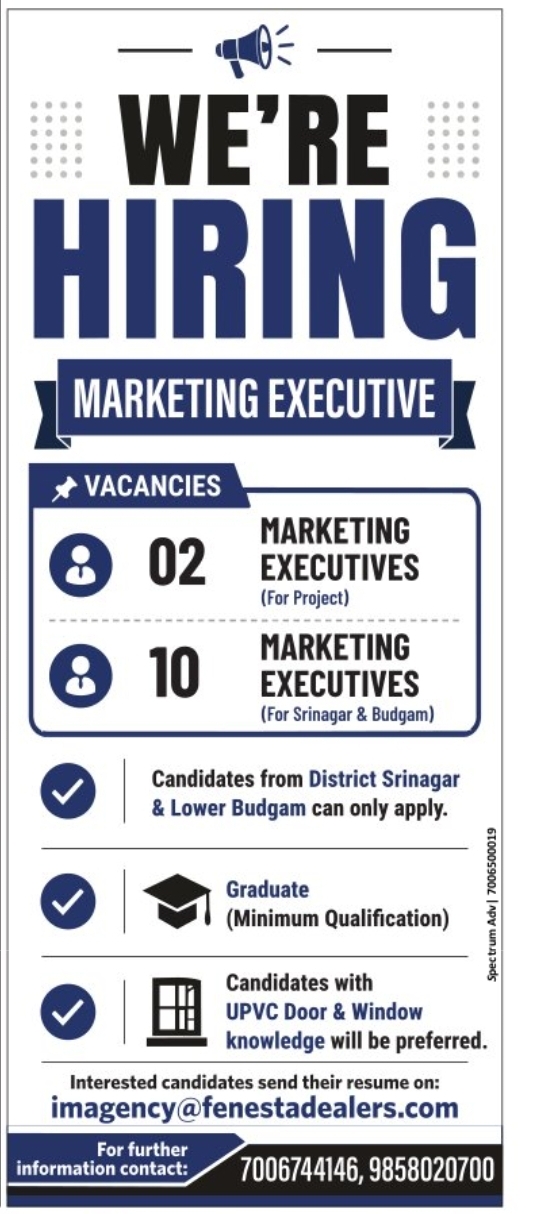 Job Vacancy: Marketing Executive – Spectrum Adv