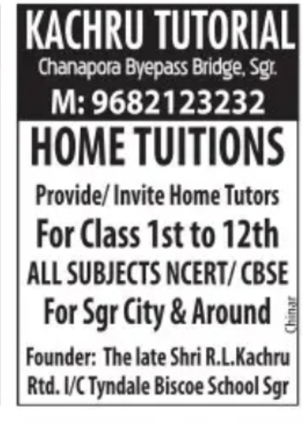 Kachru Tutorial – Home Tuition Services