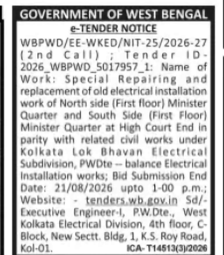 Kolkata Lok Bhavan – Electrical Installation Repair