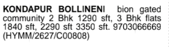 Kondapur – Bollineni Bion Gated Community Flats